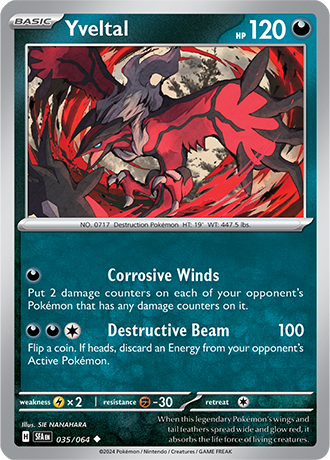 035/064 Yveltal (Shrouded Fable) Pokemon card (English)