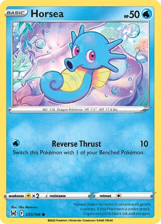 035/196 Horsea (Lost Origin) Pokemon card (English)