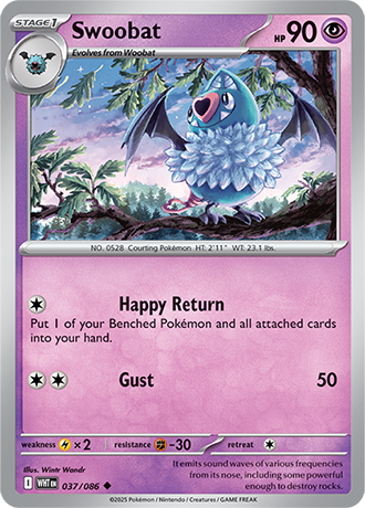 037/086 Swoobat (White Flare) Pokemon card (English)