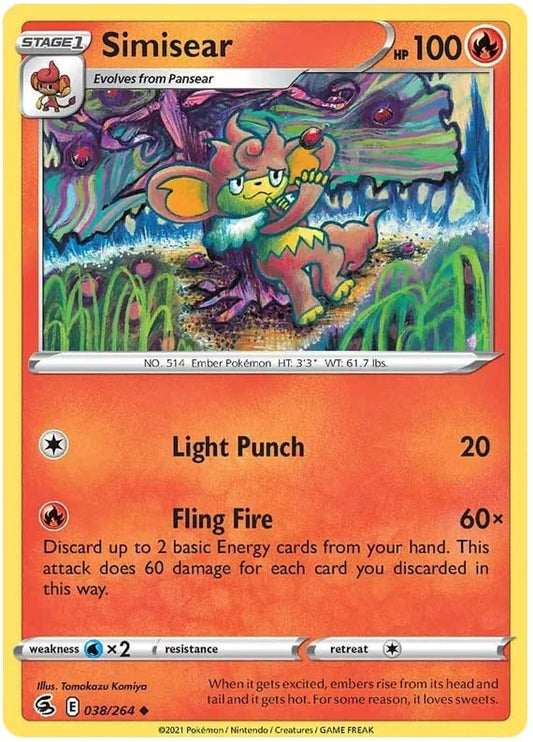038/264 Simisear (Fusion Strike) Pokemon card (English)