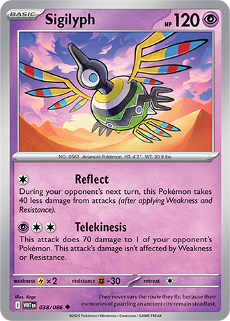 038/086 Sigilyph (White Flare) Pokemon card (English)