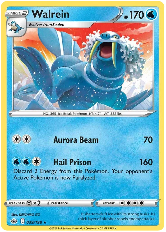 039/198 Walrein (Rare) (Chilling Reign) Pokémon card (English)
