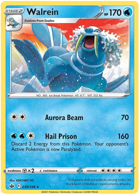 039/198 Walrein (Rare) (Chilling Reign) Pokémon card (English)