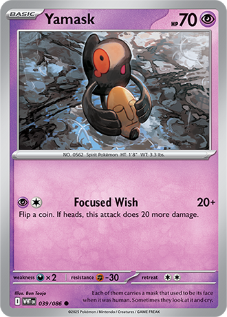 039/086 Yamask (Whit Flare) Pokemon card (English)