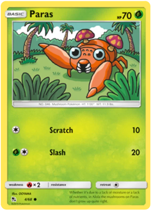 04/68 Paras (Hidden Fates) Pokémon card (English)