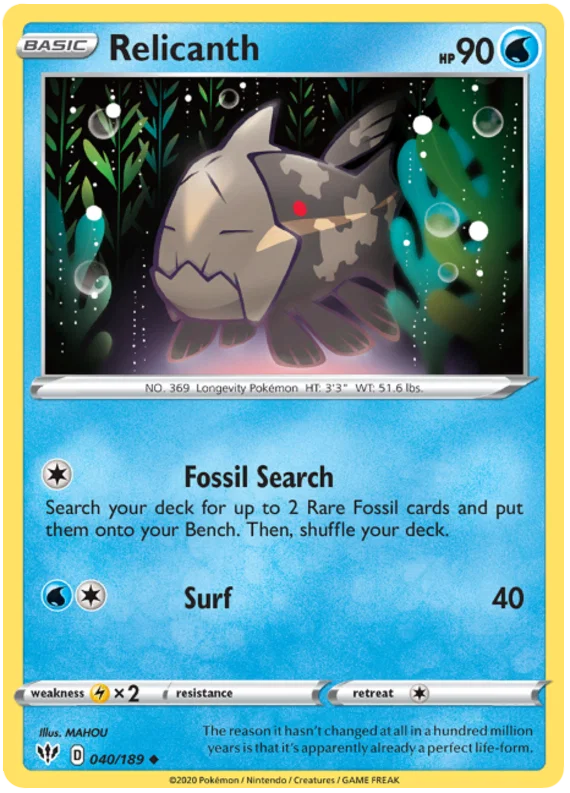 040/189 Relicanth (Darkness Ablaze) Pokemon card (English)