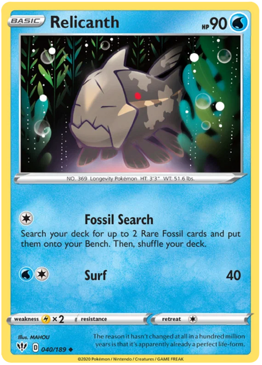 040/189 Relicanth (Darkness Ablaze) Pokemon card (English)