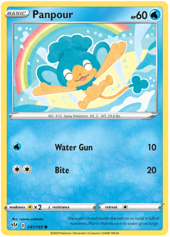 041/189 Panpour (Darkness Ablaze) Pokemon card (English)
