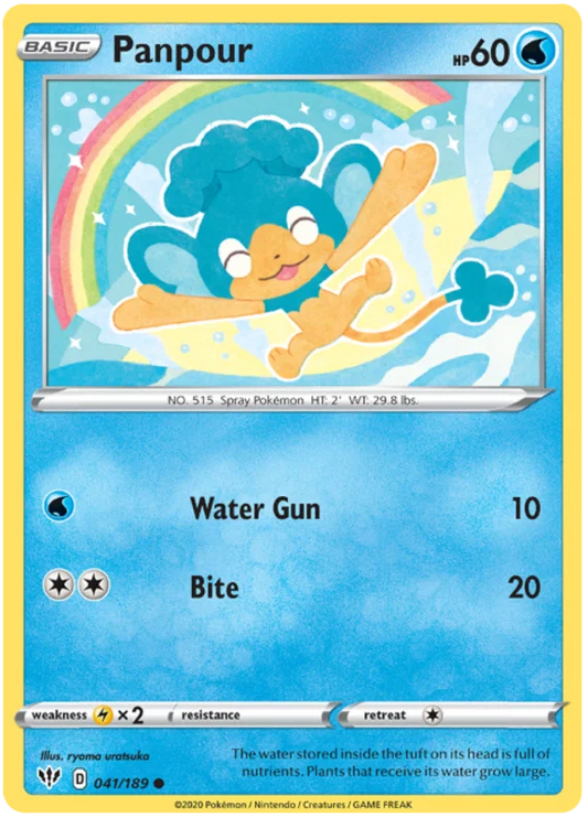 041/189 Panpour (Darkness Ablaze) Pokemon card (English)