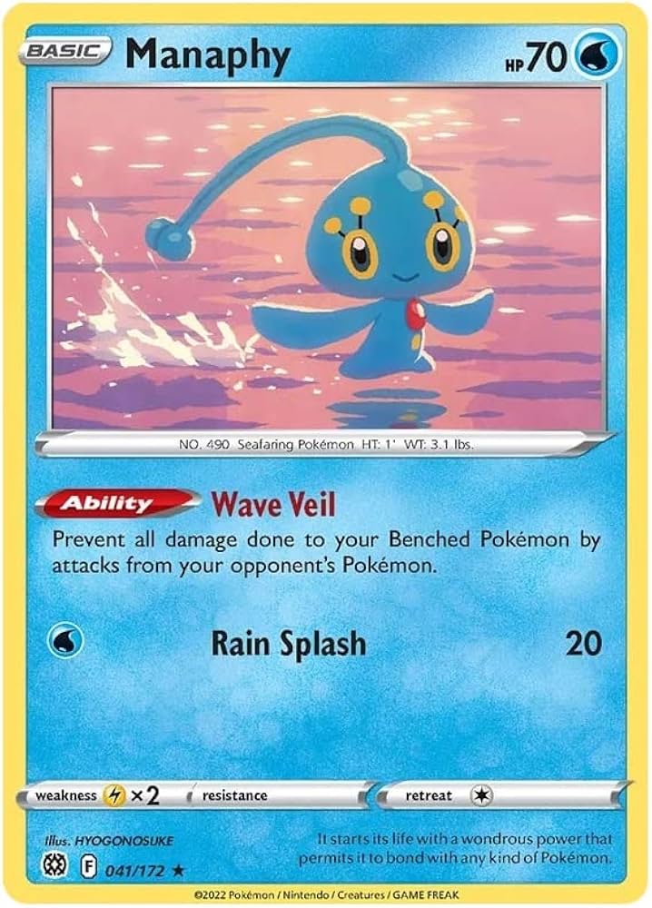 041/172 Manaphy (Rare) (Brilliant Stars) Pokemon card (English)