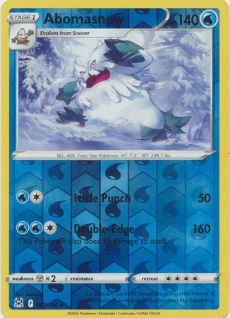 043/196 Abomasnow (Reverse Holo) (Lost Origin) Pokemon card (English)