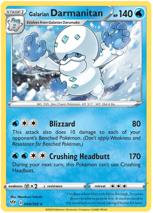 044/189 Galarian Darmaniten (Darkness Ablaze) Pokemon card (English)