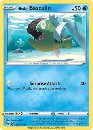 044/196 Hisuian Basculin (Lost Origin) Pokemon card (English)