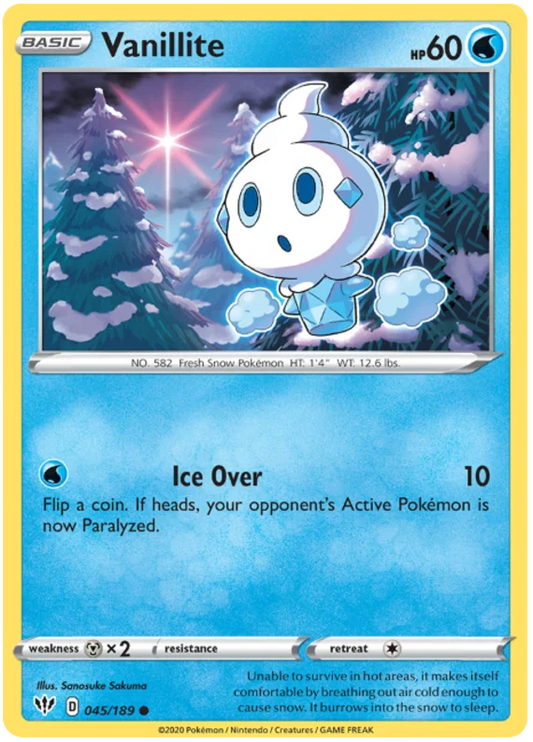 045/189 Vanillite (Darkness Ablaze) Pokemon card (English)