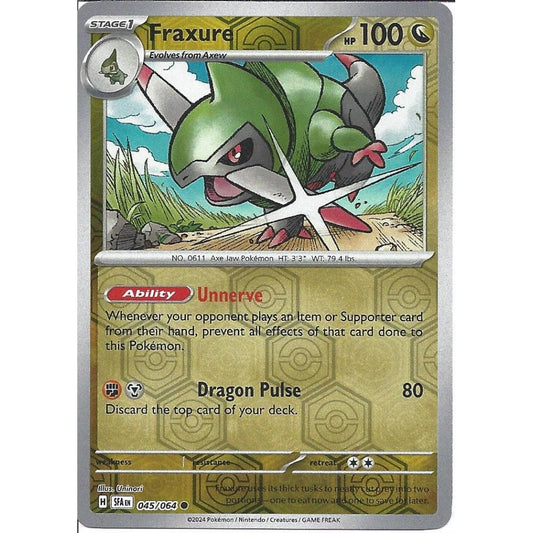 045/064 Fraxure (Reverse Holo) (Shrouded Fable) Pokemon card (English)