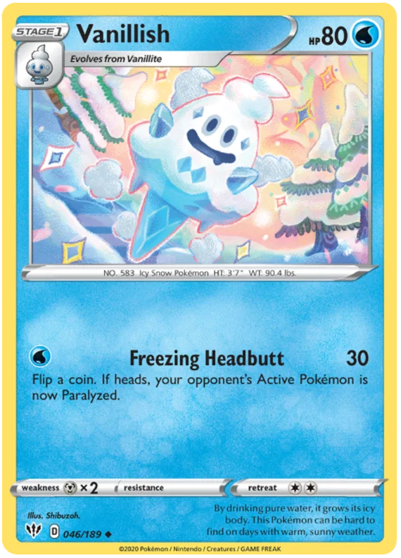 046/189 Vanillish (Darkness Ablaze) Pokemon card (English)