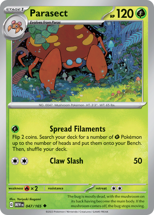 047/165 Parasect (Pokémon 151) Pokemon card (English)