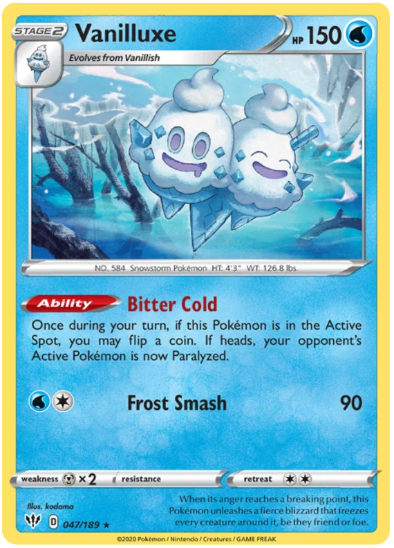047/189 Vanilluxe (Rare) (Darkness Ablaze) Pokemon card (English)