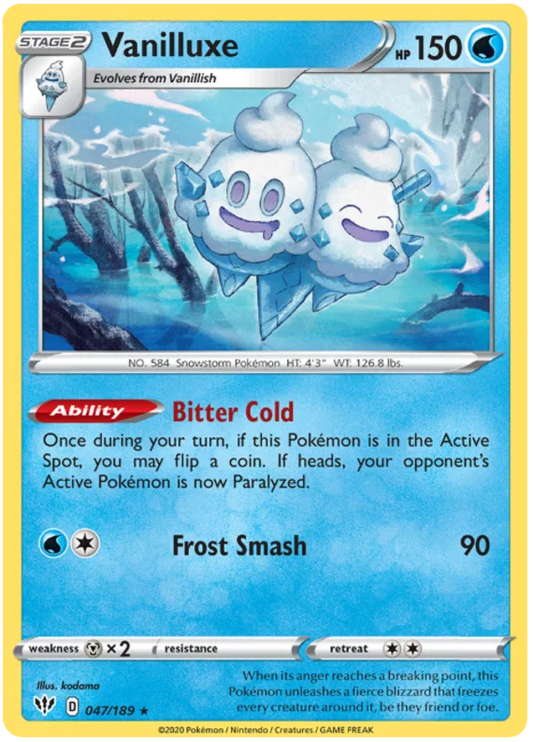047/189 Vanilluxe (Rare) (Darkness Ablaze) Pokemon card (English)
