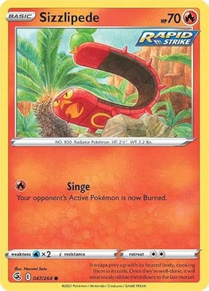 047/264 Sizzlipede (Fusion Strike) Pokemon card (English)