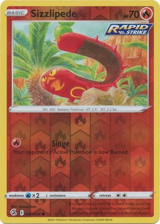 047/264 Sizzlipede (Reverse Holo) (Fusion Strike) Pokemon card (English)