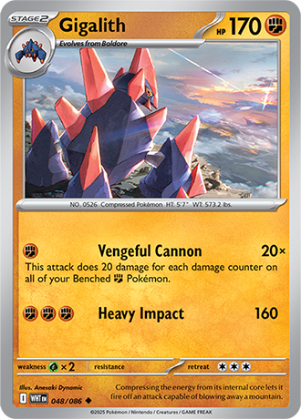 048/086 Gigalith (White Flare) Pokemon card (English)