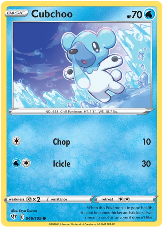048/189 Cubchoo (Darkness Ablaze) Pokemon card (English)