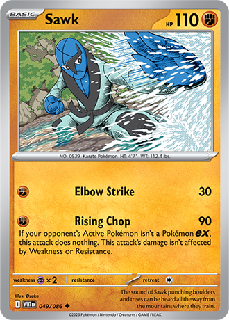 049/086 Sawk (White Flare) Pokemon card (English)