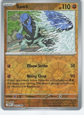 049/086 Sawk (Reverse Holo) (White Flare) Pokemon card (English)