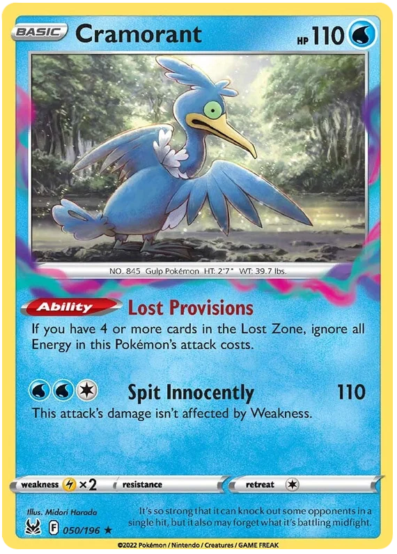 050/196 Cramorant (Holo) (Lost Origin) Pokemon card (English)