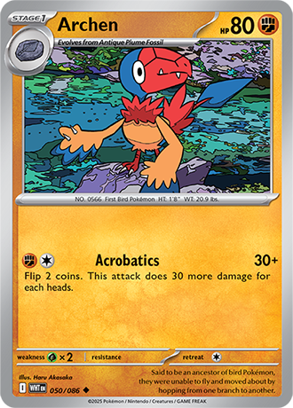 050/086 Archen (White Flare) Pokemon card (English)