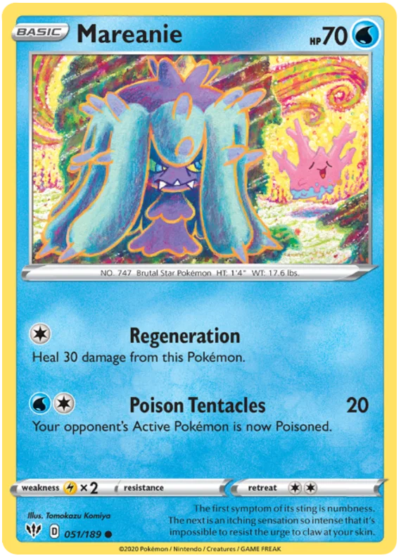 051/189 Mareanie (Darkness ablaze) Pokemon card (English)