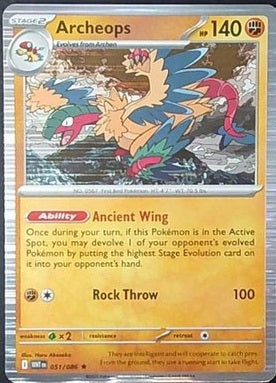051/086 Archeops (Holo) (White Flare) Pokemon card (English)