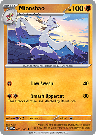 053/086 Mienshao (White Flare) Pokemon card (English)