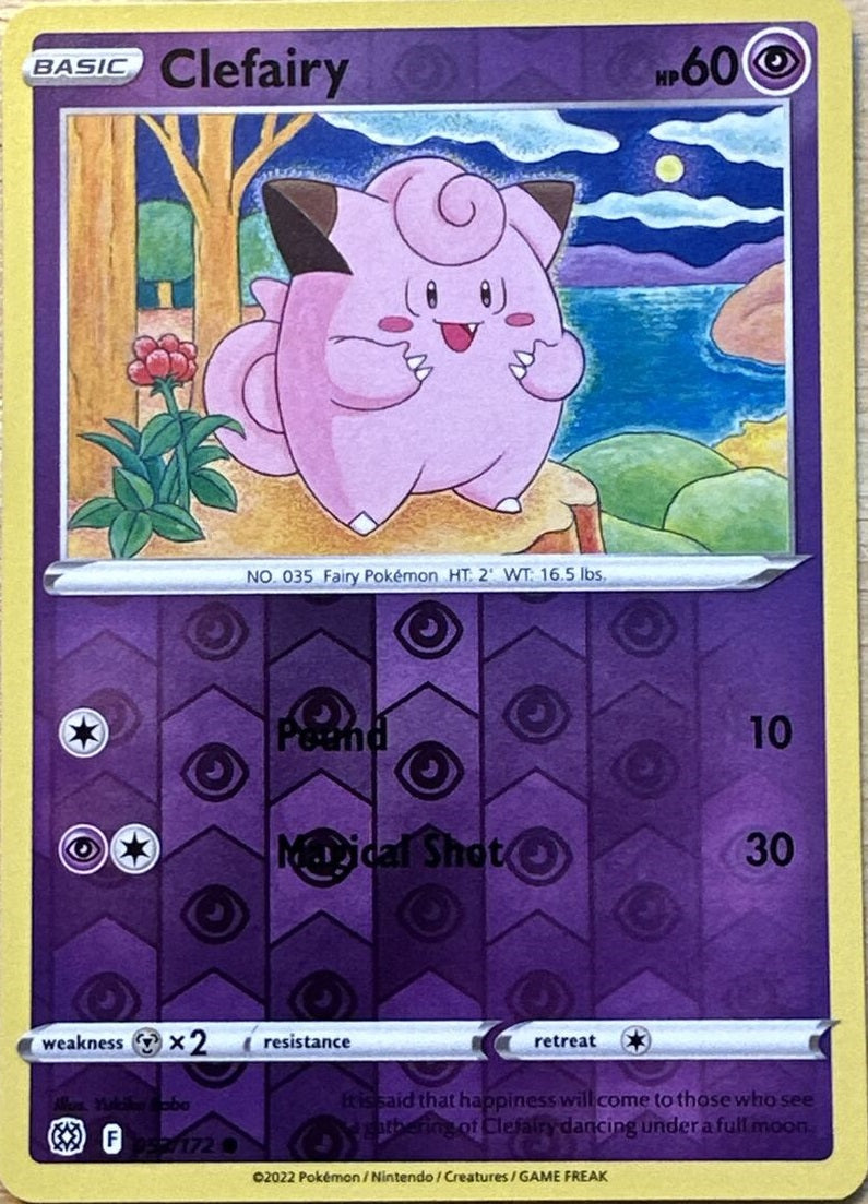 053/172 Clefairy (Reverse Holo) (Brilliant Stars) Pokemon card (English)