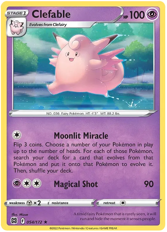 054/172 Clefable (Rare) (Brilliant Stars) Pokemon card (English)