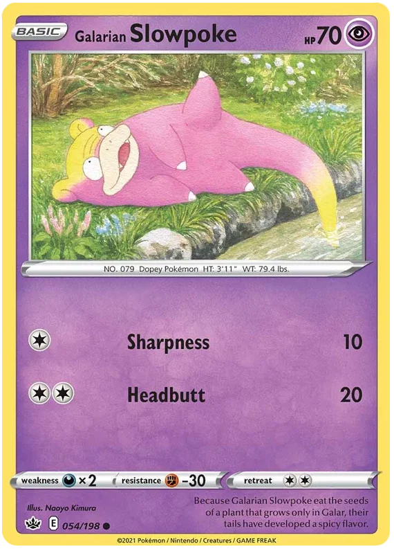 054/198 Galarian Slowpoke (Chilling Reign) Pokémon card (English)