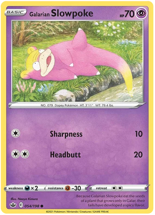 054/198 Galarian Slowpoke (Chilling Reign) Pokémon card (English)