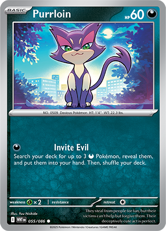 055/086 Purrloin (Reverse Holo) (White Flare) Pokemon card (English)