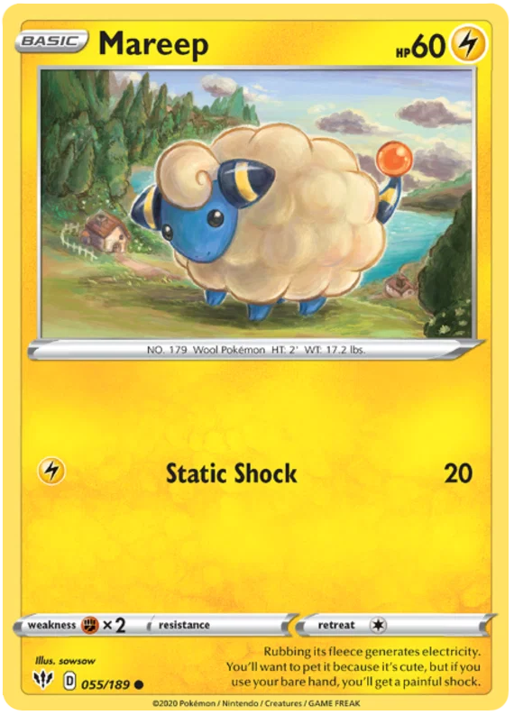 055/189 Mareep (Darkness Ablaze) Pokemon card (English)