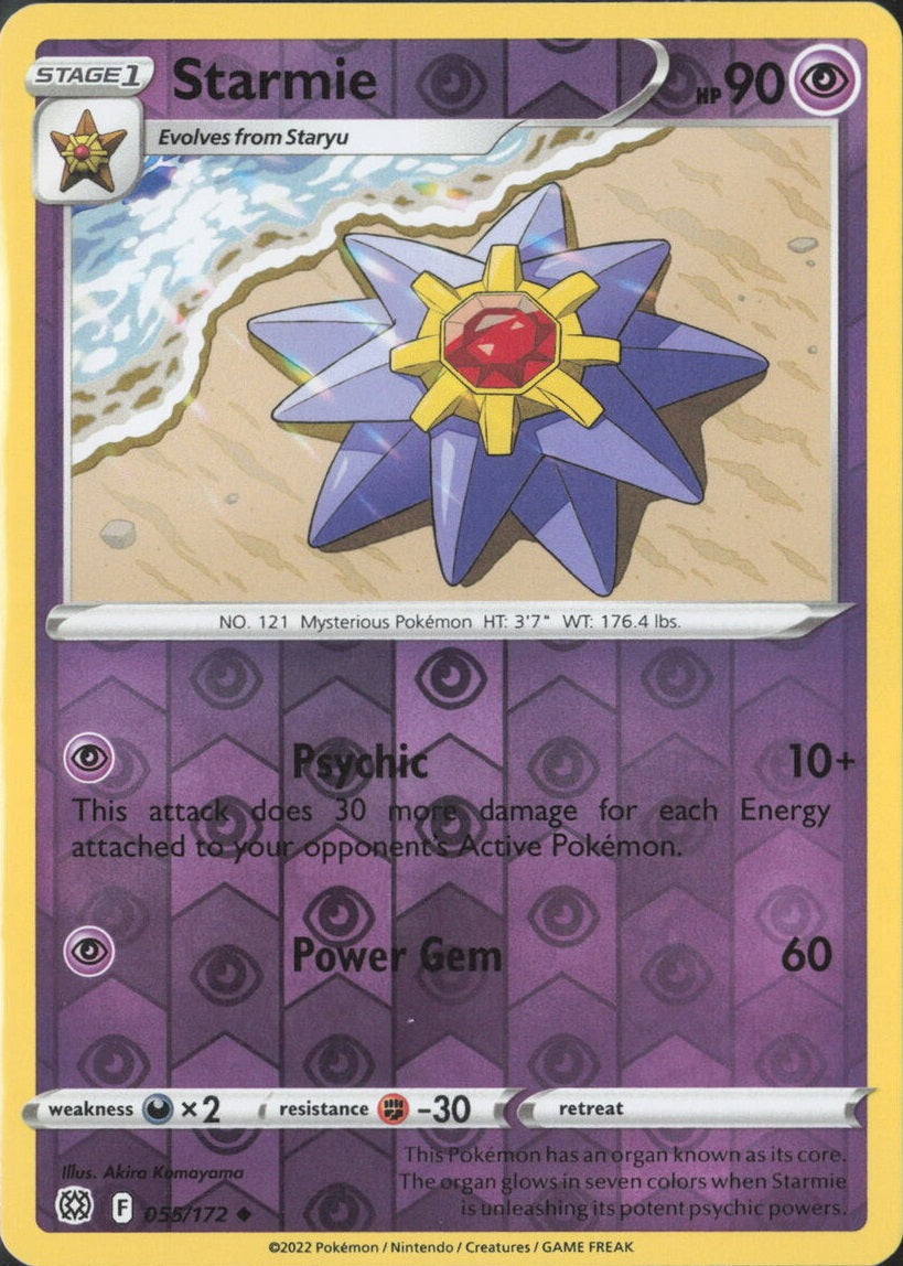 055/172 Starmie (Reverse Holo) (Brilliant Stars) Pokemon card (English)