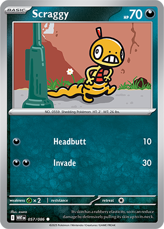 057/086 Scraggy (White Flare) Pokemon card (English)