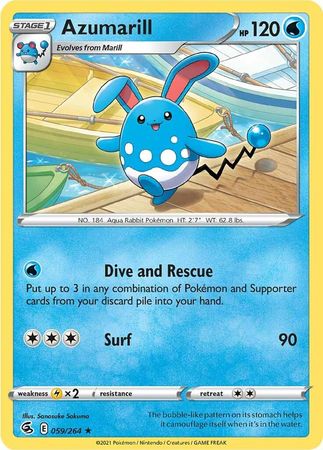 059/264 Azumarill (Rare) (Fusion Strike) Pokemon card (English)