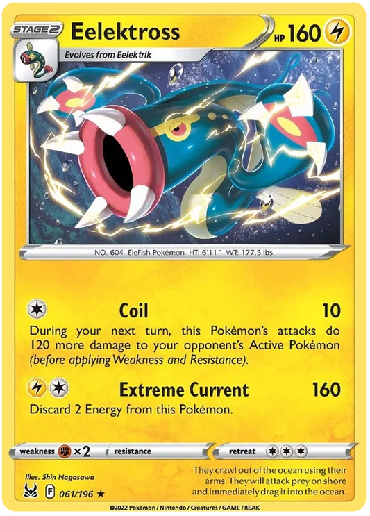 061/196 Eelektross (Rare) (Lost Origin) Pokemon card (English)