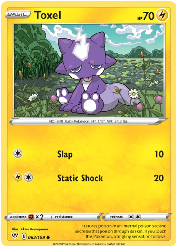 062/189 Toxel (Darkness Ablaze) Pokemon card (English)