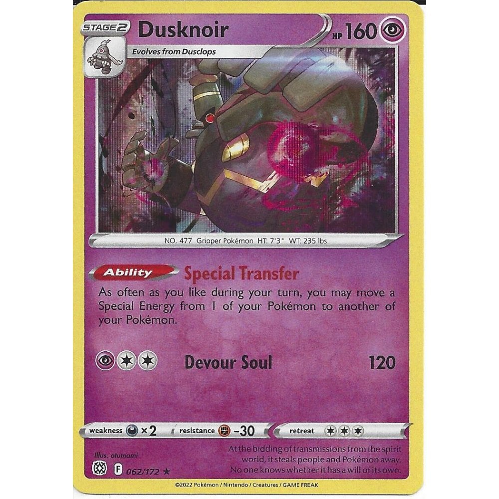 062/172 Dusknoir (Holo) (Brilliant Stars) Pokemon card (English)