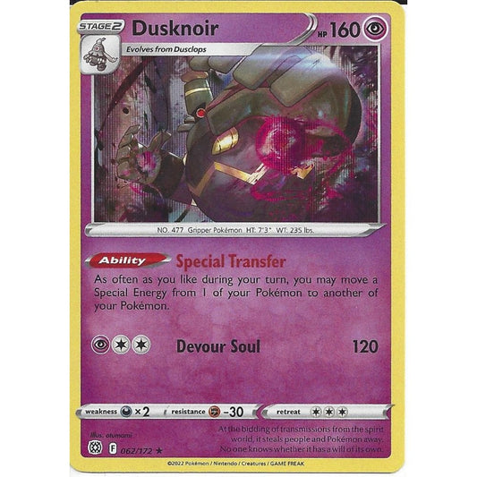 062/172 Dusknoir (Holo) (Brilliant Stars) Pokemon card (English)