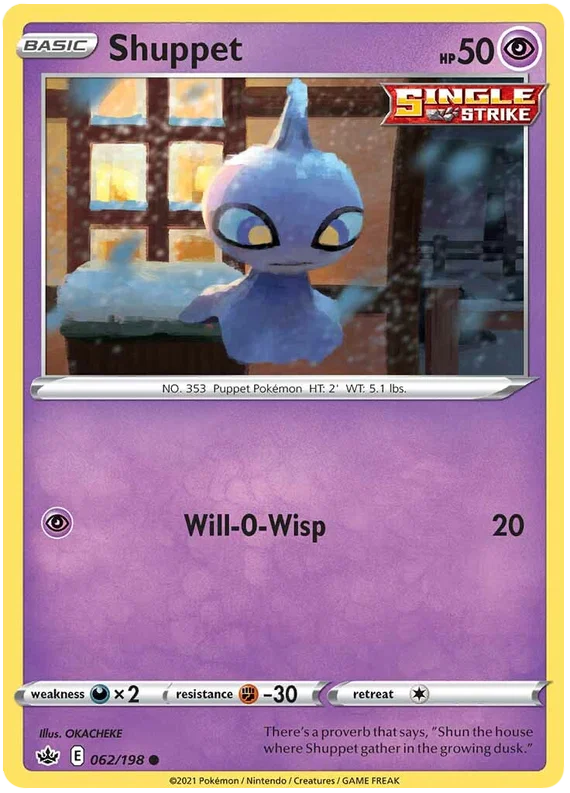 062/198 Shuppet (Chilling Reign) Pokémon card (English)