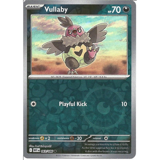 063/086 Vullaby (Reverse Holo) (White Flare) Pokemon card (English)