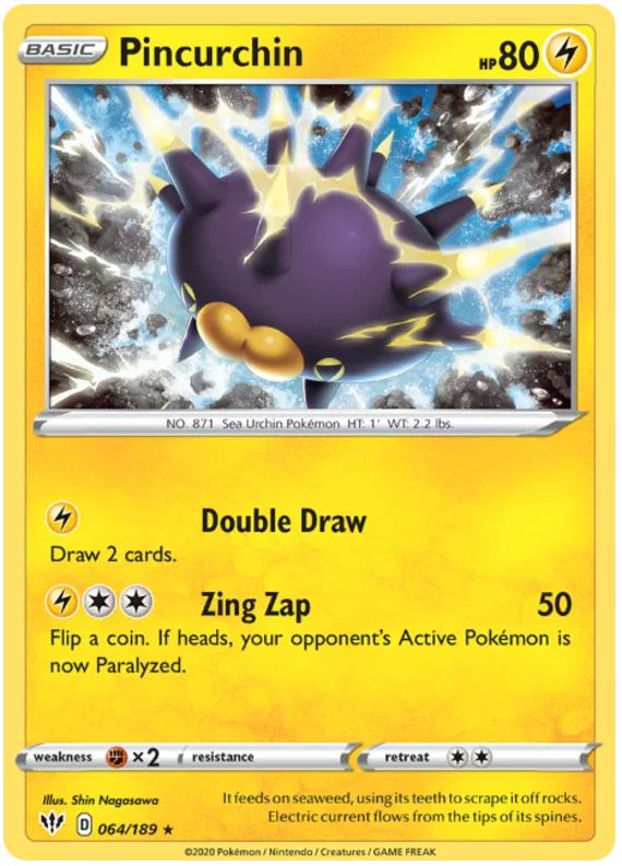 064/189 Pincurchin (Rare/Holo) (Darkness Ablaze) Pokemon card (English)